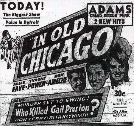 Adams Theatre - Old Ad From 1937